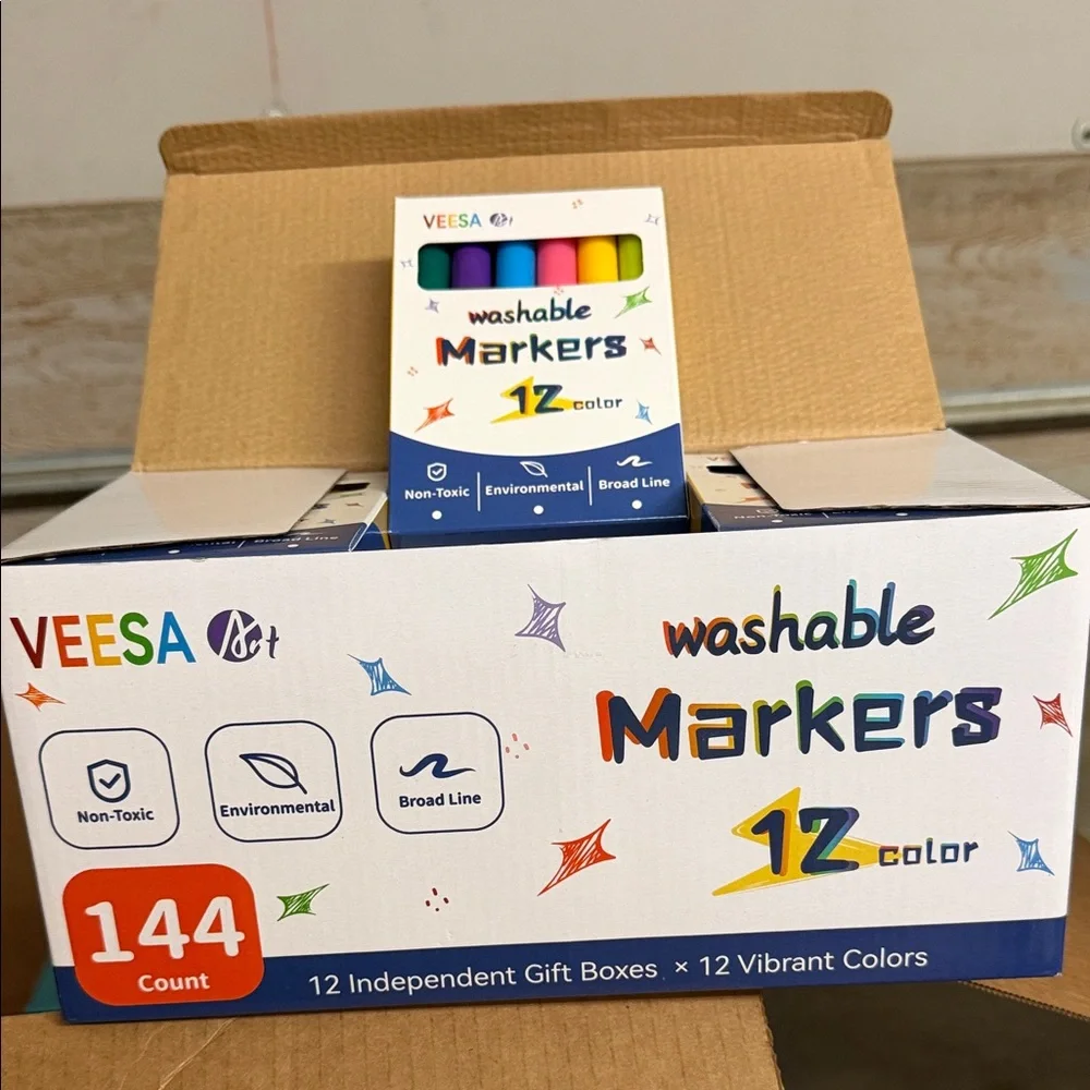 Washable Markers 144ct 12 boxes - 12 Colors EASTER BASKET READY